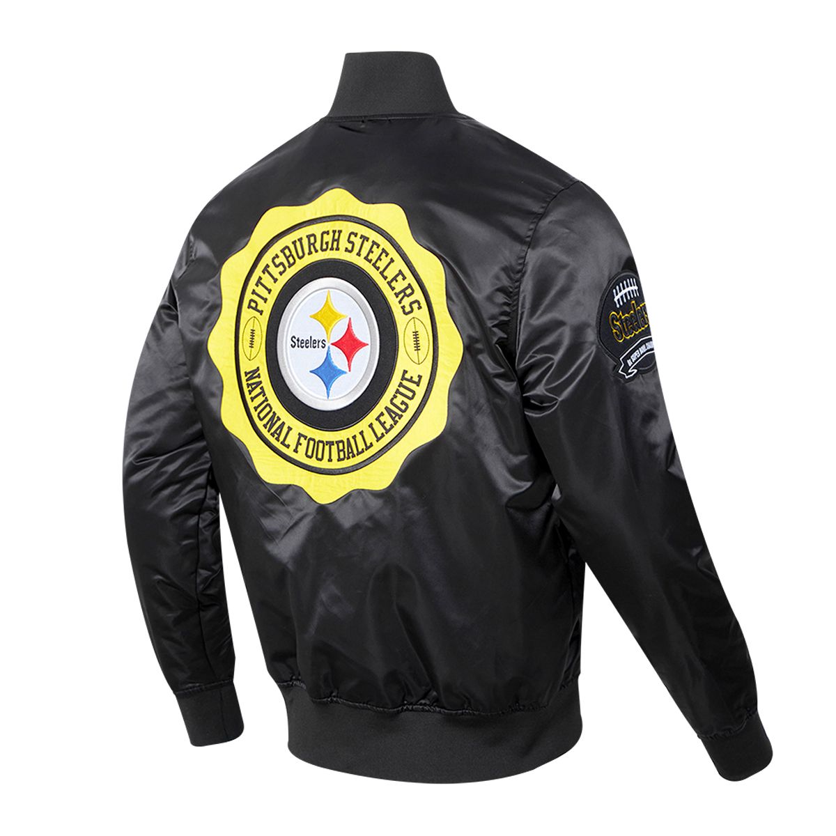 Pittsburgh Steelers Men's Pro Standard Crest Emblem Satin Bomber Jacket
