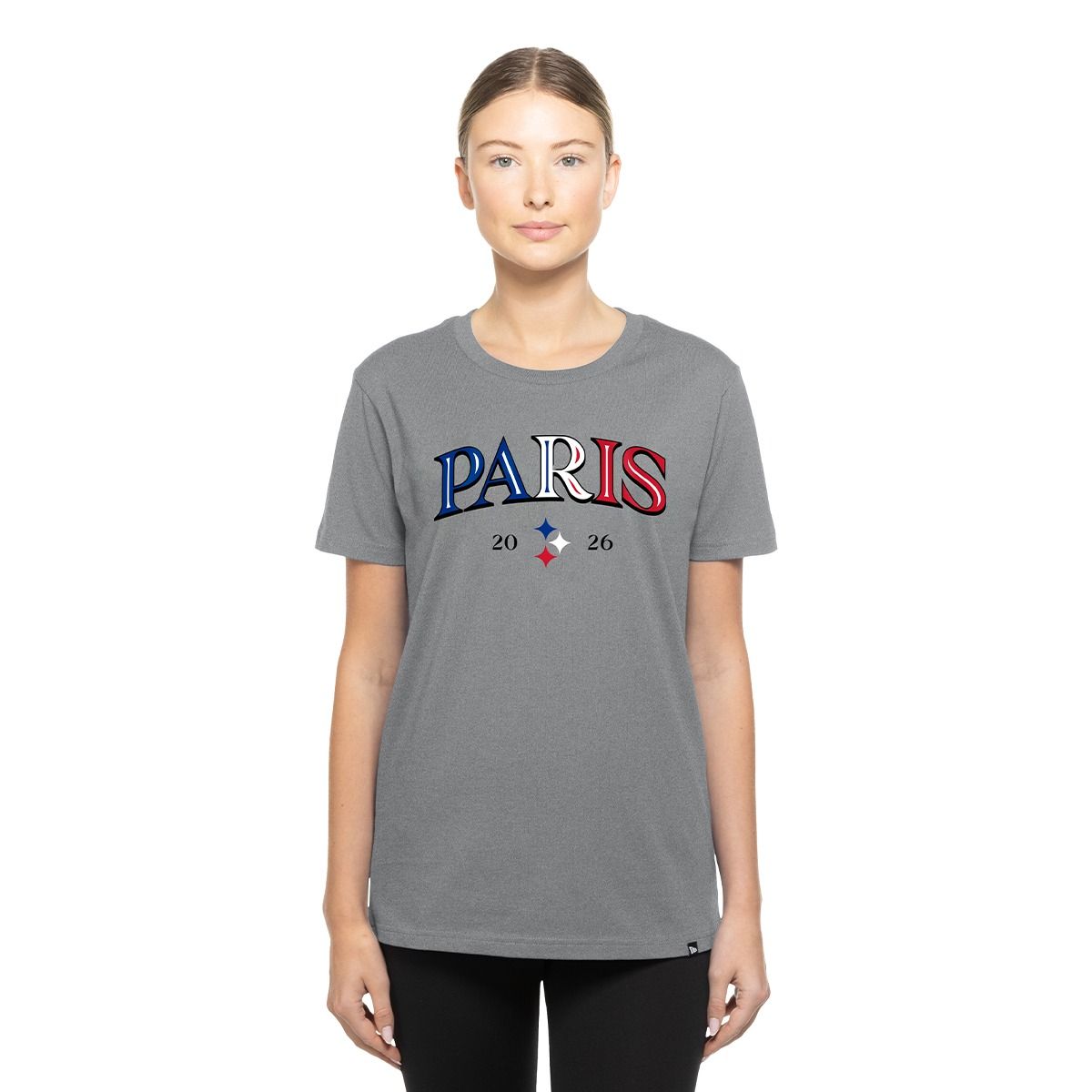 Pittsburgh Steelers Women's New Era Paris Outline Short Sleeve T-Shirt 3 Pittsburgh Steelers Women's New Era Paris Outline Short Sleeve T-Shirt