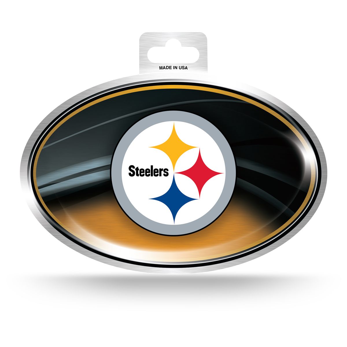 Pittsburgh Steelers Metallic Oval Decal 3 Pittsburgh Steelers Metallic Oval Decal