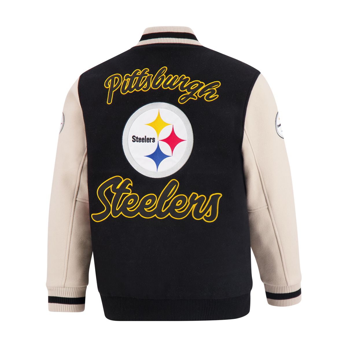 Pittsburgh Steelers Women's Icer School Spirit Varsity Jacket 2 Pittsburgh Steelers Women's Icer School Spirit Varsity Jacket