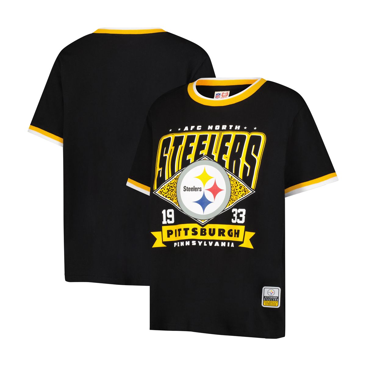 Pittsburgh Steelers Women's Icer Blue Ribbon Short Sleeve T-Shirt 3 Pittsburgh Steelers Women's Icer Blue Ribbon Short Sleeve T-Shirt