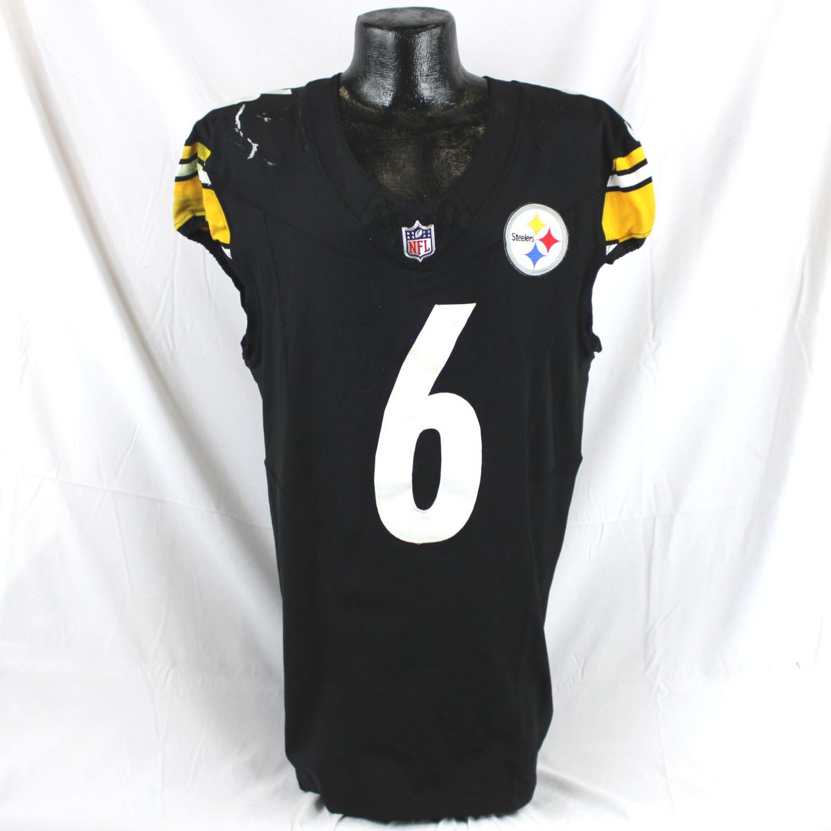 Pittsburgh Steelers #6 Patrick Queen Home Game Used Jersey* vs Cleveland 2 Pittsburgh Steelers #6 Patrick Queen Home Game Used Jersey* vs Cleveland