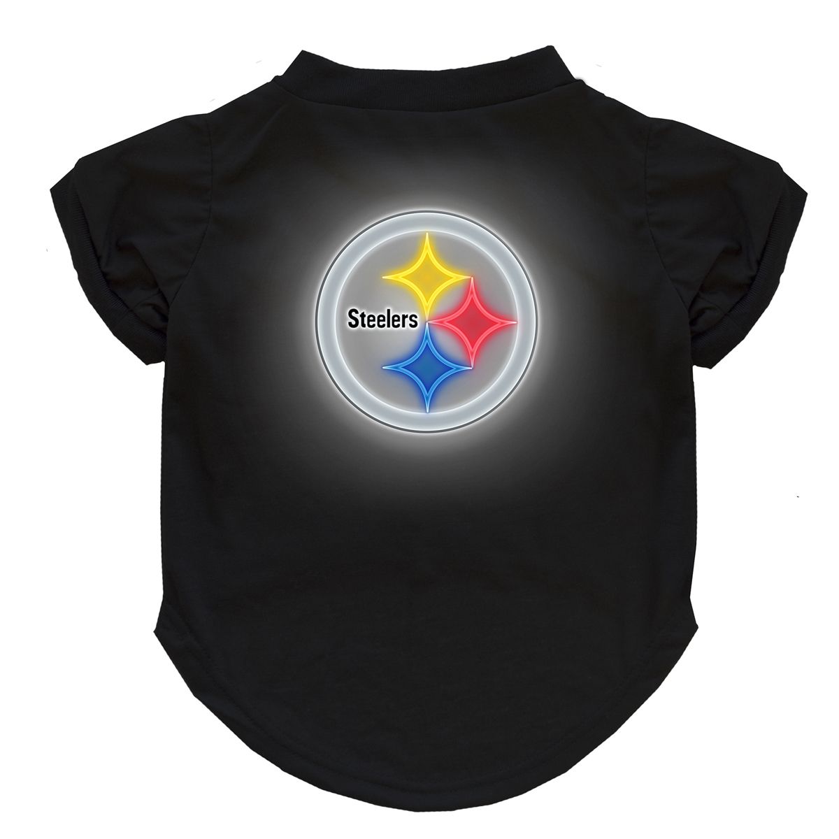 Pittsburgh Steelers Neon Logo Pet T-Shirt 3 Pittsburgh Steelers Neon Logo Pet T-Shirt
