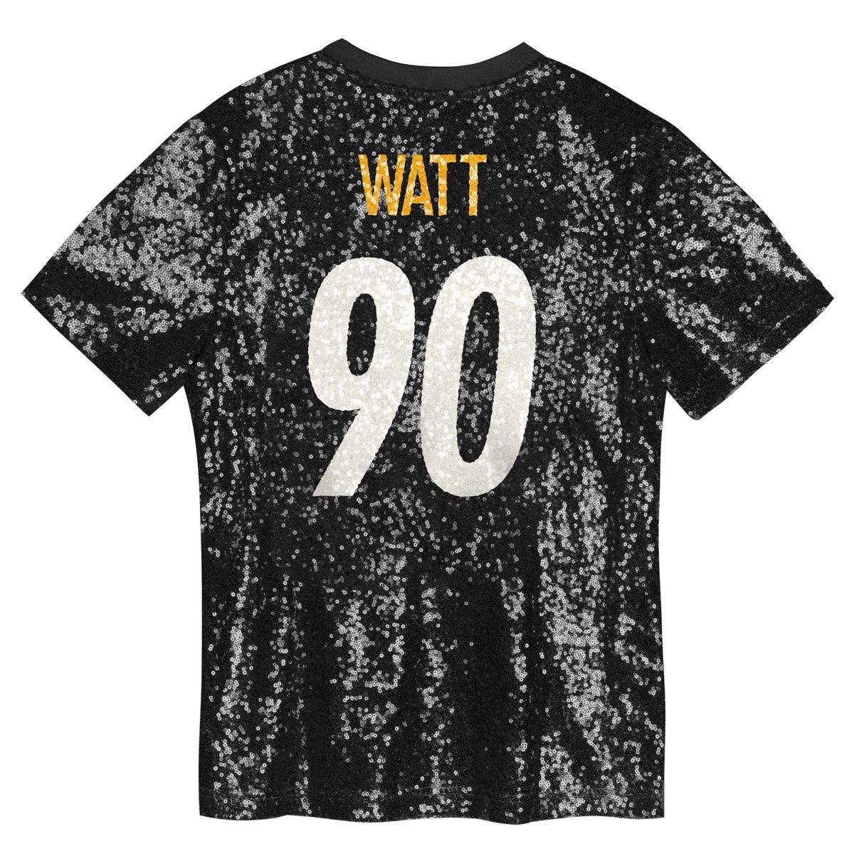 Pittsburgh Steelers Women's Team Glam Watt Sequin Short Sleeve T-Shirt 3 Pittsburgh Steelers Women's Team Glam Watt Sequin Short Sleeve T-Shirt