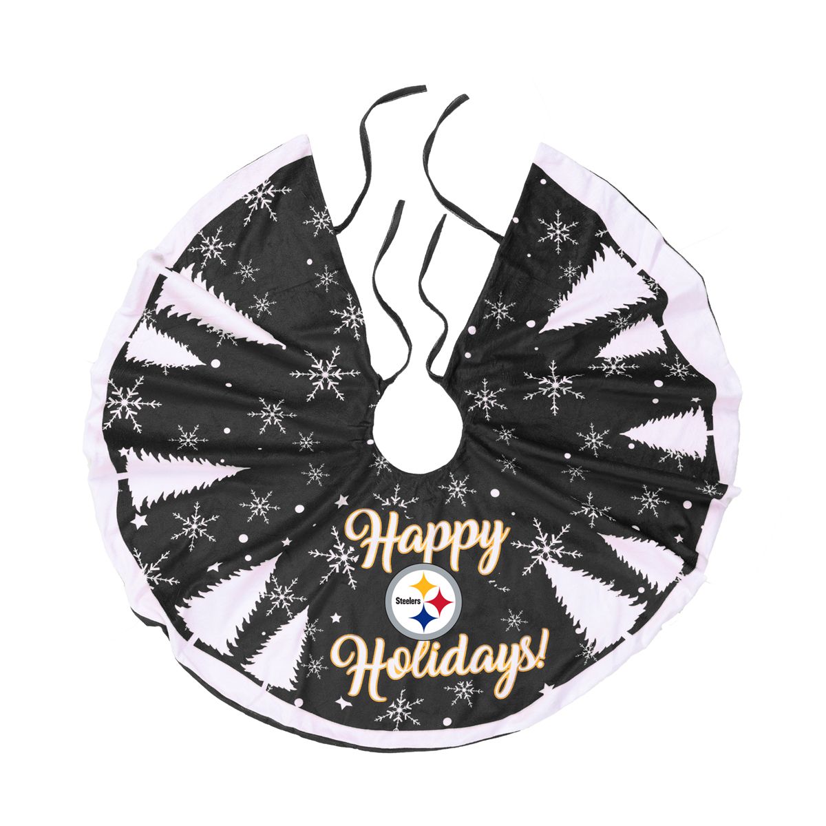 Pittsburgh Steelers Holiday Tree Skirt 1 Pittsburgh Steelers Holiday Tree Skirt