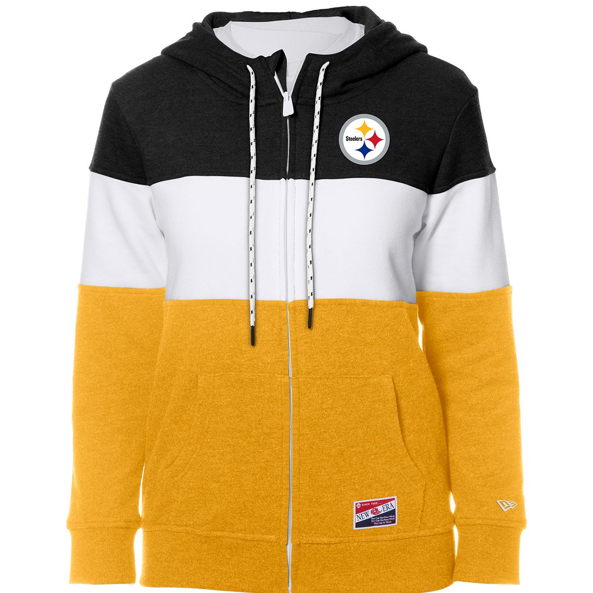Pittsburgh Steelers Women's New Era Colorblock Full Zip Fleece Hoodie 5 Pittsburgh Steelers Women's New Era Colorblock Full Zip Fleece Hoodie