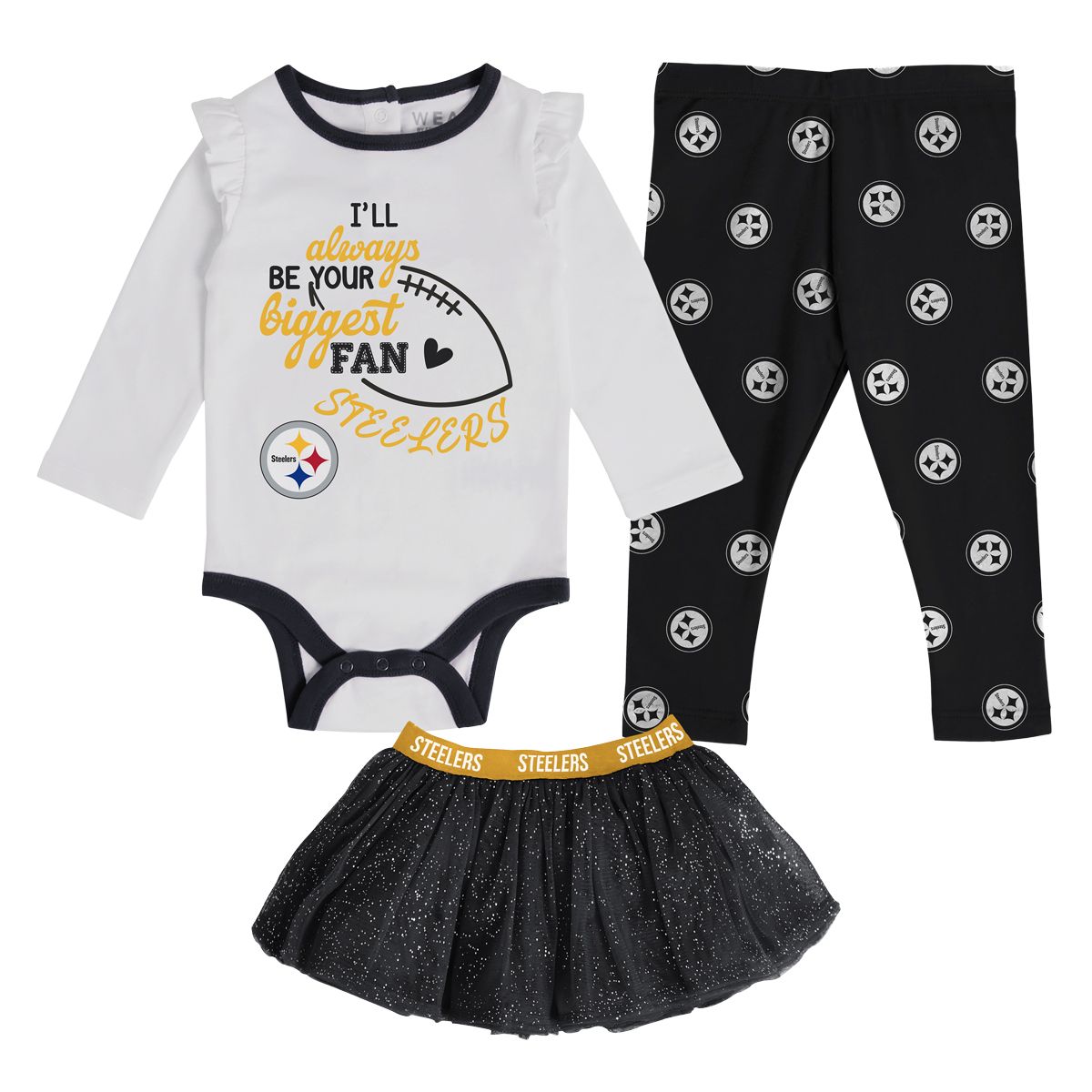 Pittsburgh Steelers Newborn 3 Piece Tutu Skirt Set 1 Pittsburgh Steelers Newborn 3 Piece Tutu Skirt Set