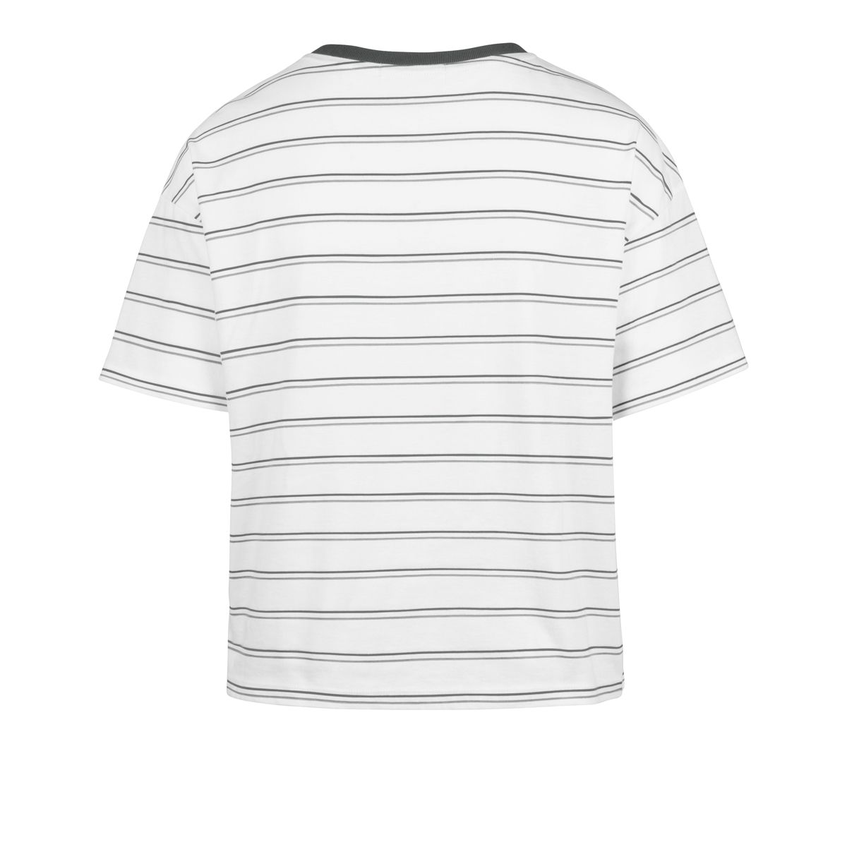 Pittsburgh Steelers Women's '47 Brand On The Line Stripe Crop Short Sleeve T-Shirt