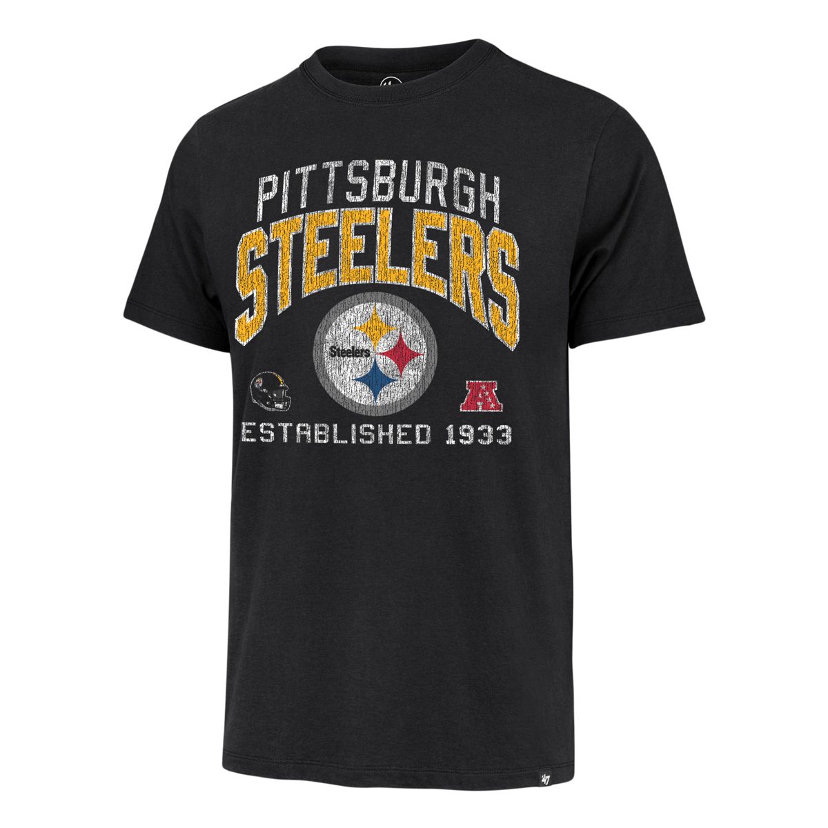 Pittsburgh Steelers Men's '47 Brand Turned Up Franklin Short Sleeve T-Shirt