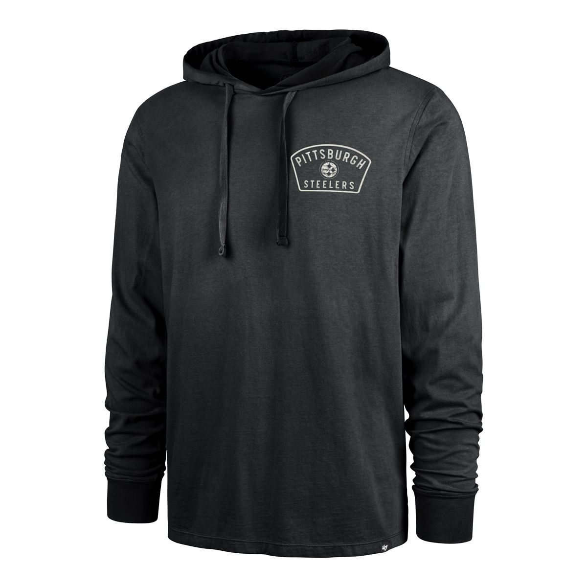 Pittsburgh Steelers Men's '47 Brand Dusted Overhand River Hoodie Long Sleeve T-Shirt