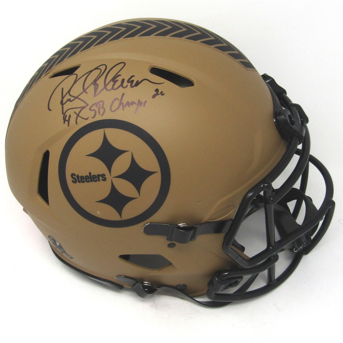 Pittsburgh Steelers #20 Rocky Bleier Autographed Riddell Authentic Salute to Service Full-Size Helmet