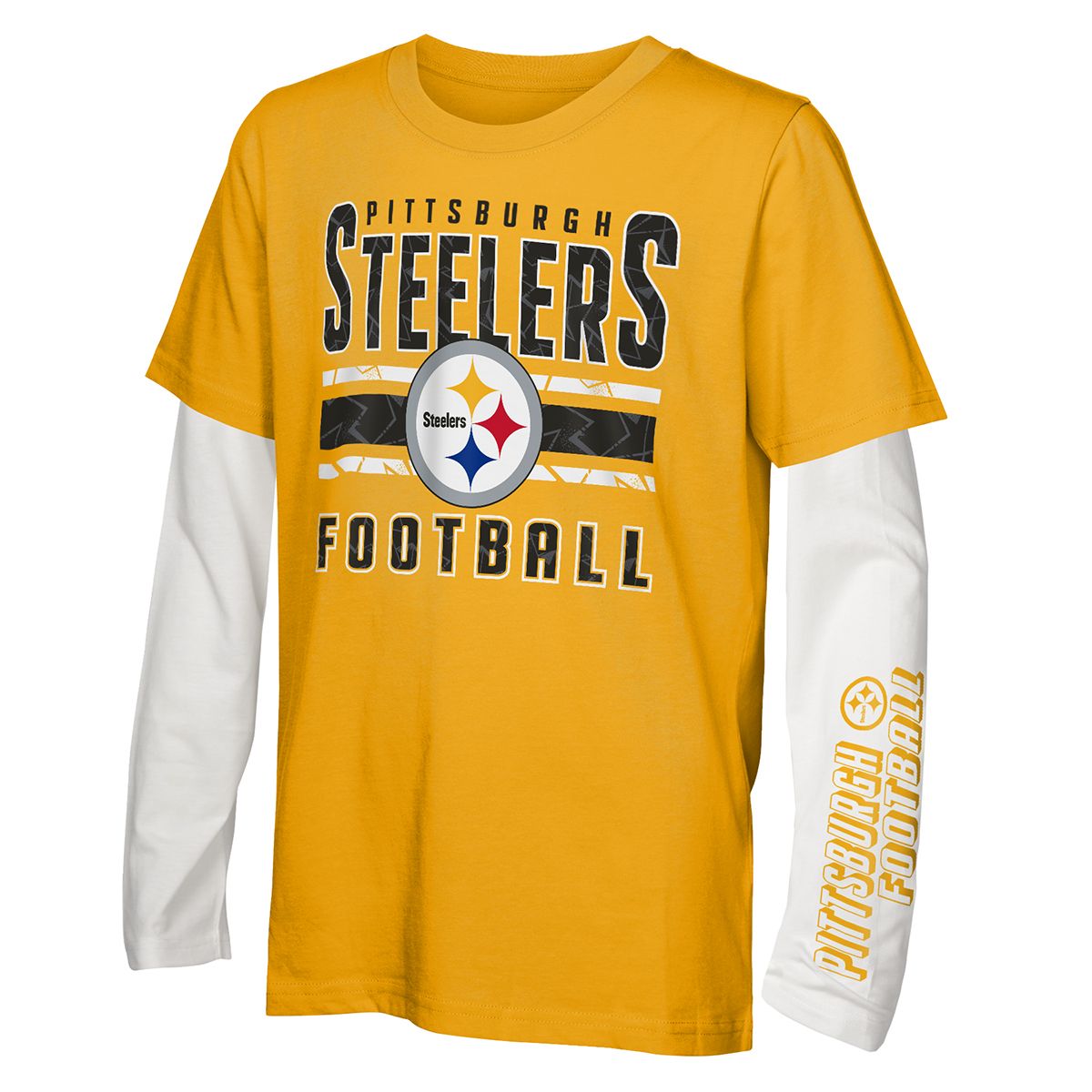 Pittsburgh Steelers Youth In To The Mix 3 in 1 Combo Long Sleeve T-Shirt