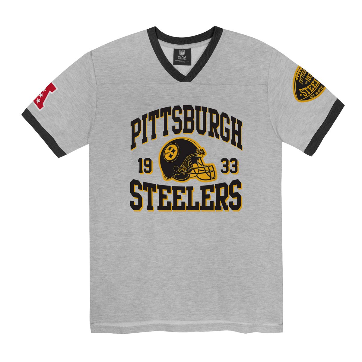 Pittsburgh Steelers Youth All Pro Color Rush V-Neck Short Sleeve T-Shirt 2 Pittsburgh Steelers Youth All Pro Color Rush V-Neck Short Sleeve T-Shirt