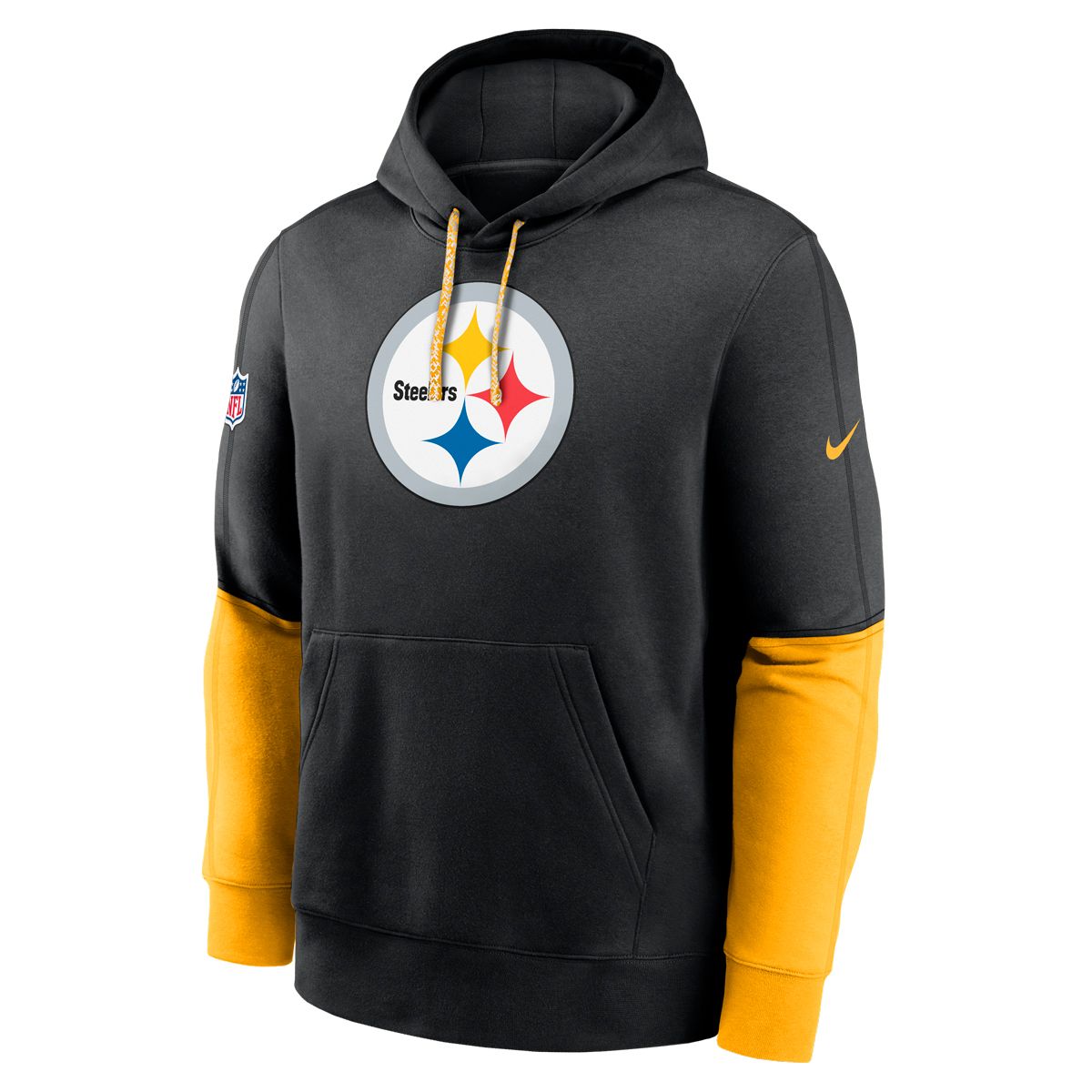 Pittsburgh Steelers Men's Nike Black Team Issue Sideline Club Pullover Hoodie 6 Pittsburgh Steelers Men's Nike Black Team Issue Sideline Club Pullover Hoodie