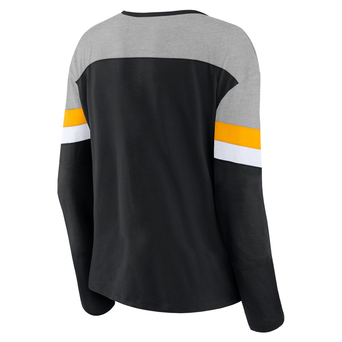 Pittsburgh Steelers Women's Chevron Notch Neck Long Sleeve T-Shirt 2 Pittsburgh Steelers Women's Chevron Notch Neck Long Sleeve T-Shirt