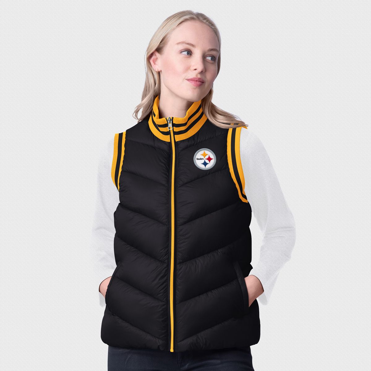 Pittsburgh Steelers Women's GIII 1st Quarter Puffer Vest 5 Pittsburgh Steelers Women's GIII 1st Quarter Puffer Vest