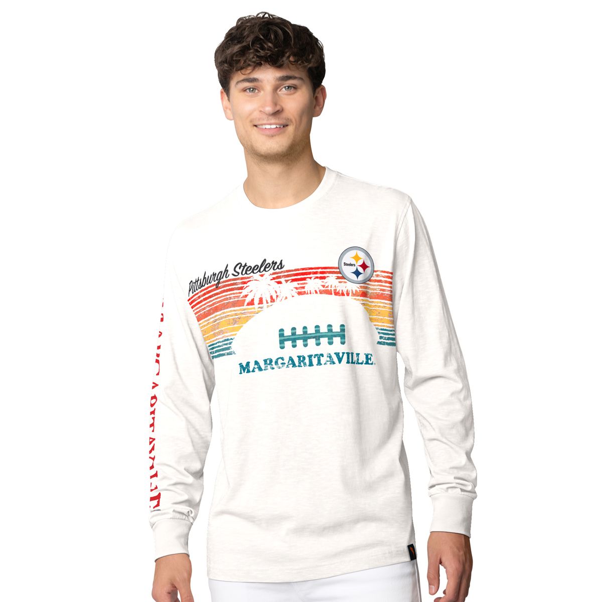 Pittsburgh Steelers Men's Margaritaville Tropical Long Sleeve T-Shirt