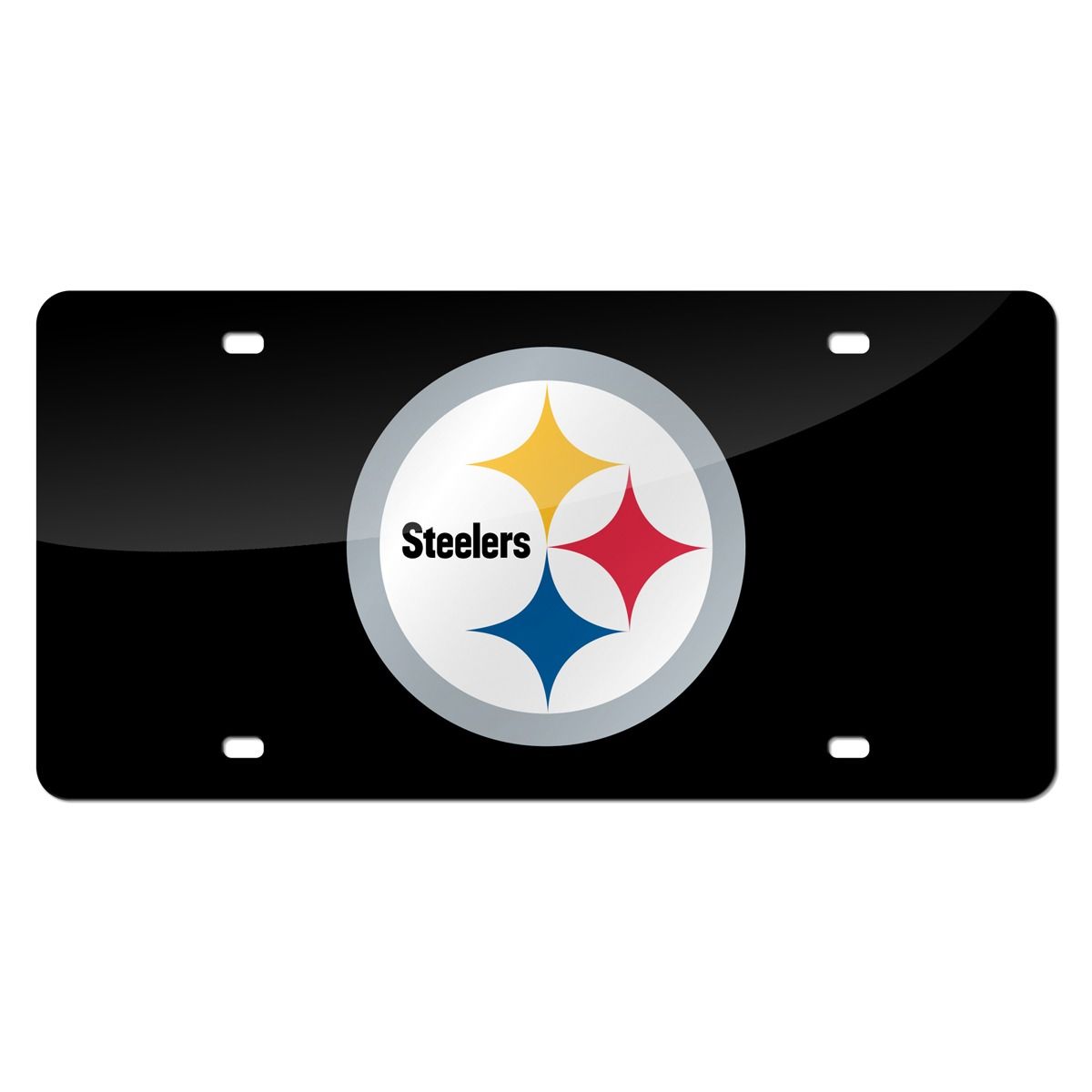 Pittsburgh Steelers Black Laser Cut Primary Logo License Plate