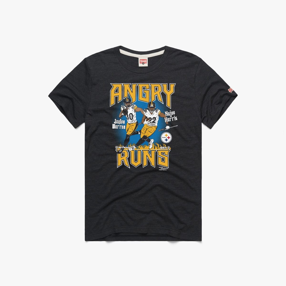 Pittsburgh Steelers Harris and Warren Angry Runs Short Sleeve T-Shirt