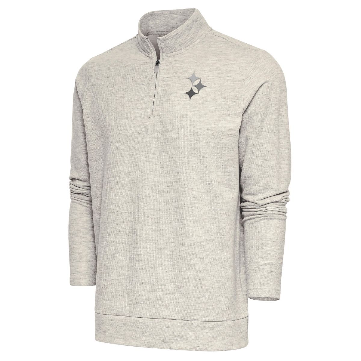 Pittsburgh Steelers Men's Antigua Gambit Oatmeal 1/2 Zip Sweater 7 Pittsburgh Steelers Men's Antigua Gambit Oatmeal 1/2 Zip Sweater