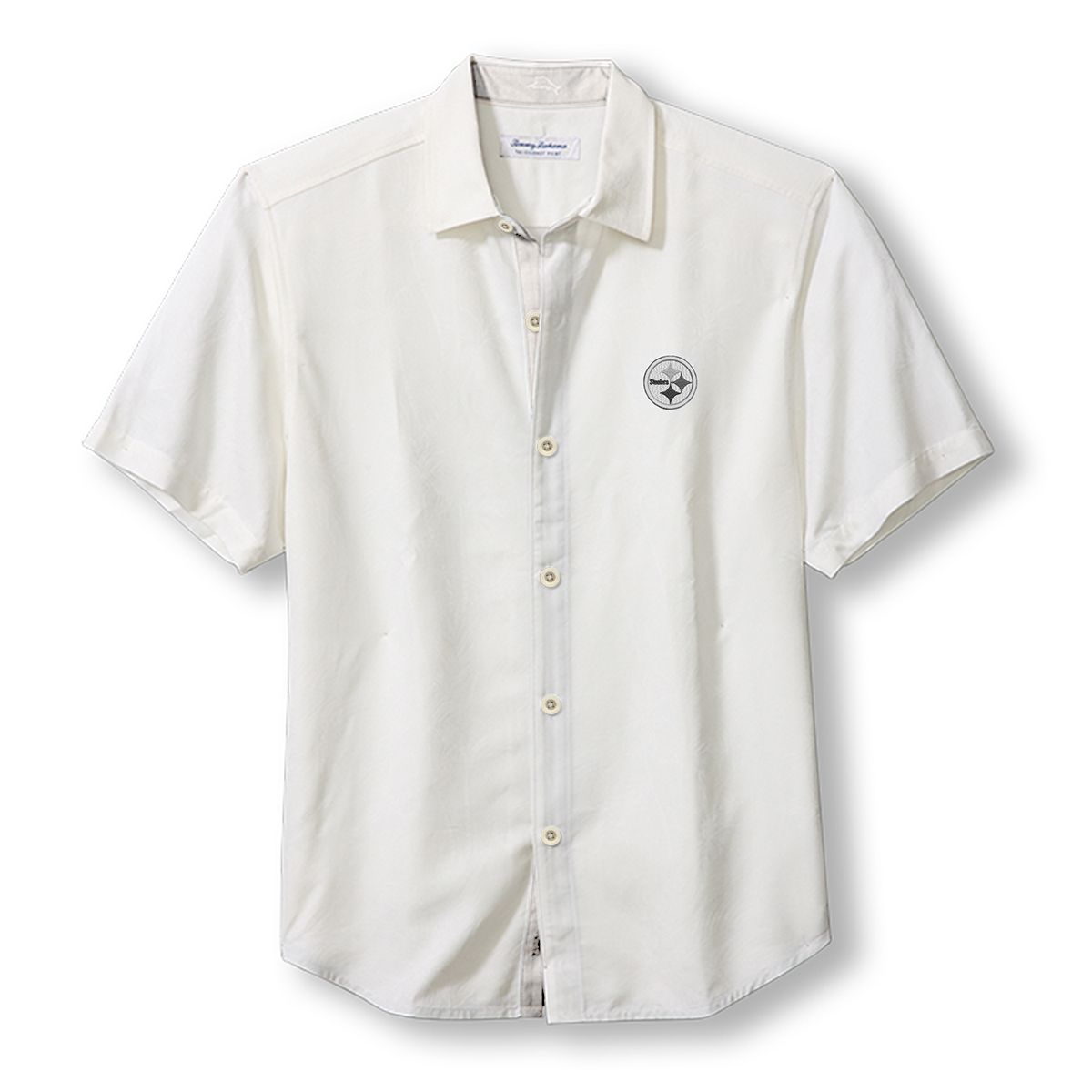 Pittsburgh Steelers Men's Tommy Bahama Sport Coconut Points Palm Vista Camp Shirt 1 Pittsburgh Steelers Men's Tommy Bahama Sport Coconut Points Palm Vista Camp Shirt