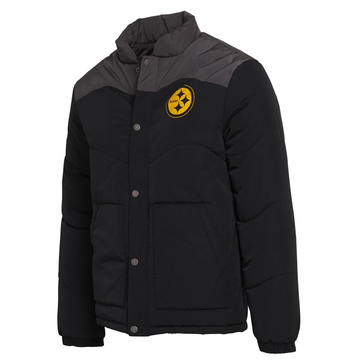 Pittsburgh Steelers Men's Darius Rucker Color Rush Colorblock Heavyweight Puffer Jacket 1 Pittsburgh Steelers Men's Darius Rucker Color Rush Colorblock Heavyweight Puffer Jacket