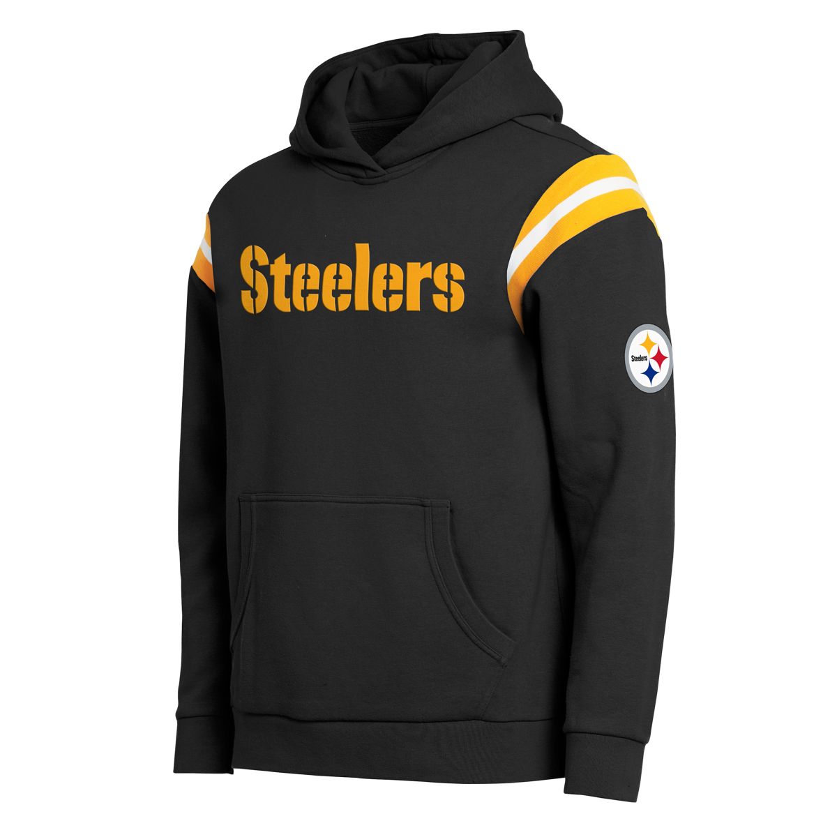 Pittsburgh Steelers Men's Darius Rucker Heavyweight Shoulder Inset Wordmark Pullover Fleece Hoodie 7 Pittsburgh Steelers Men's Darius Rucker Heavyweight Shoulder Inset Wordmark Pullover Fleece Hoodie