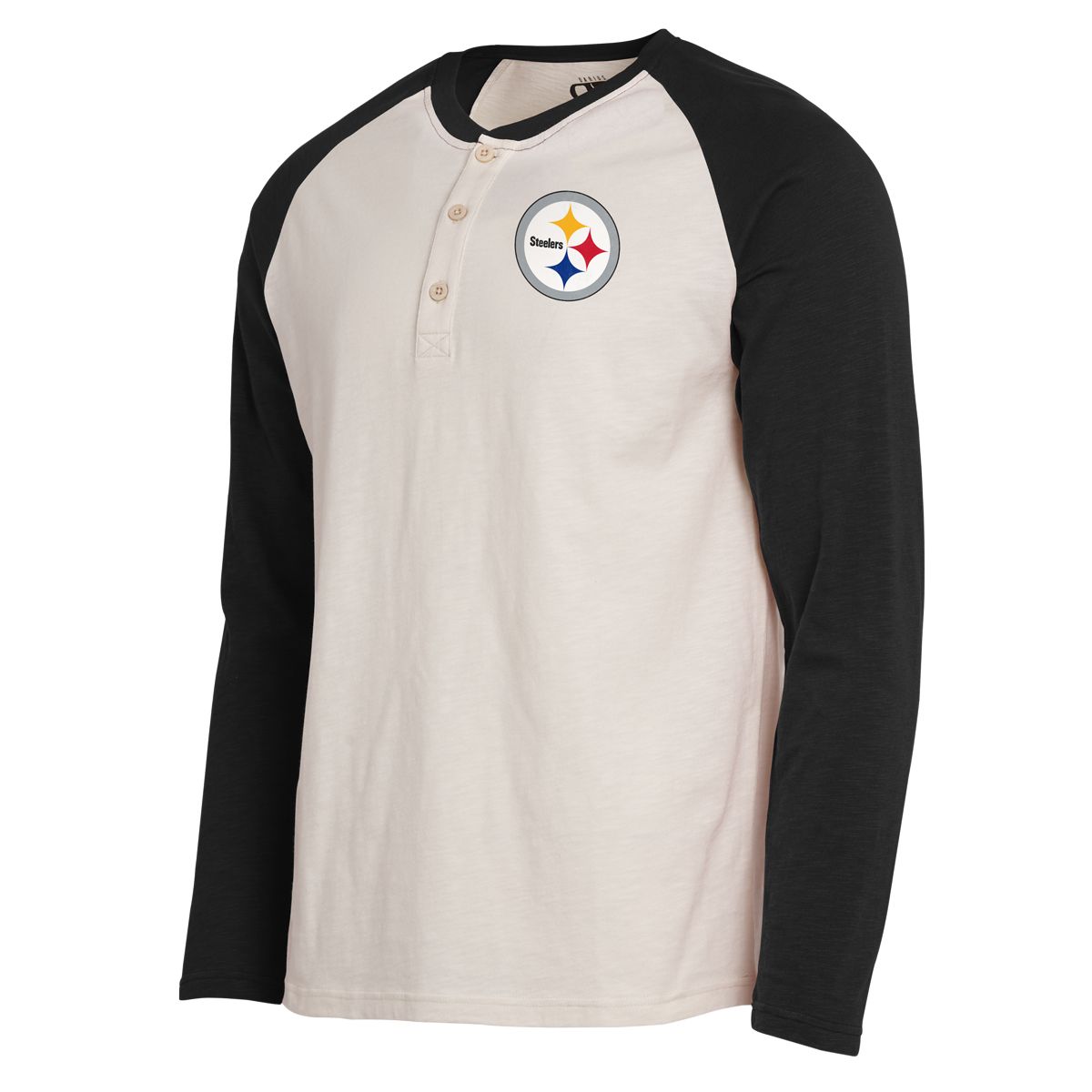 Pittsburgh Steelers Men's Darius Rucker Raglan Henley Long Sleeve T-Shirt 1 Pittsburgh Steelers Men's Darius Rucker Raglan Henley Long Sleeve T-Shirt