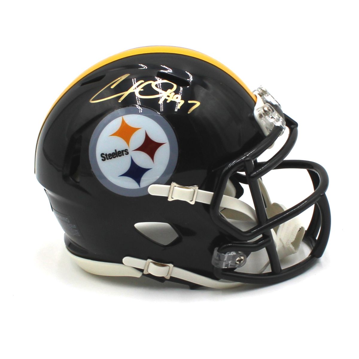 Pittsburgh Steelers #97 Cameron Heyward Autographed Riddell Speed Mini Helmet 2 Pittsburgh Steelers #97 Cameron Heyward Autographed Riddell Speed Mini Helmet