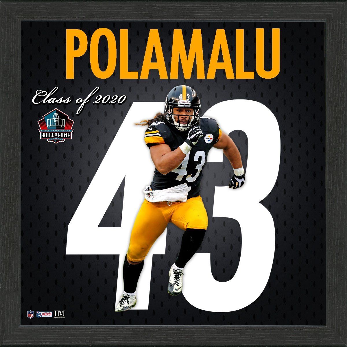 Pittsburgh Steelers #43 Troy Polamalu Impact Jersey 13" x 13" Framed Photo