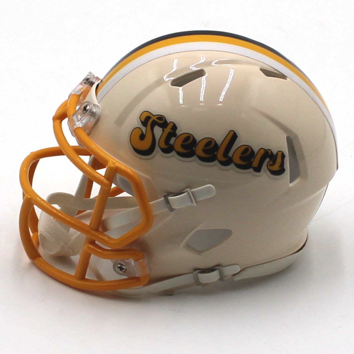 Pittsburgh Steelers #97 Cameron Heyward Autographed Riddell Retro Speed Mini Helmet 2 Pittsburgh Steelers #97 Cameron Heyward Autographed Riddell Retro Speed Mini Helmet