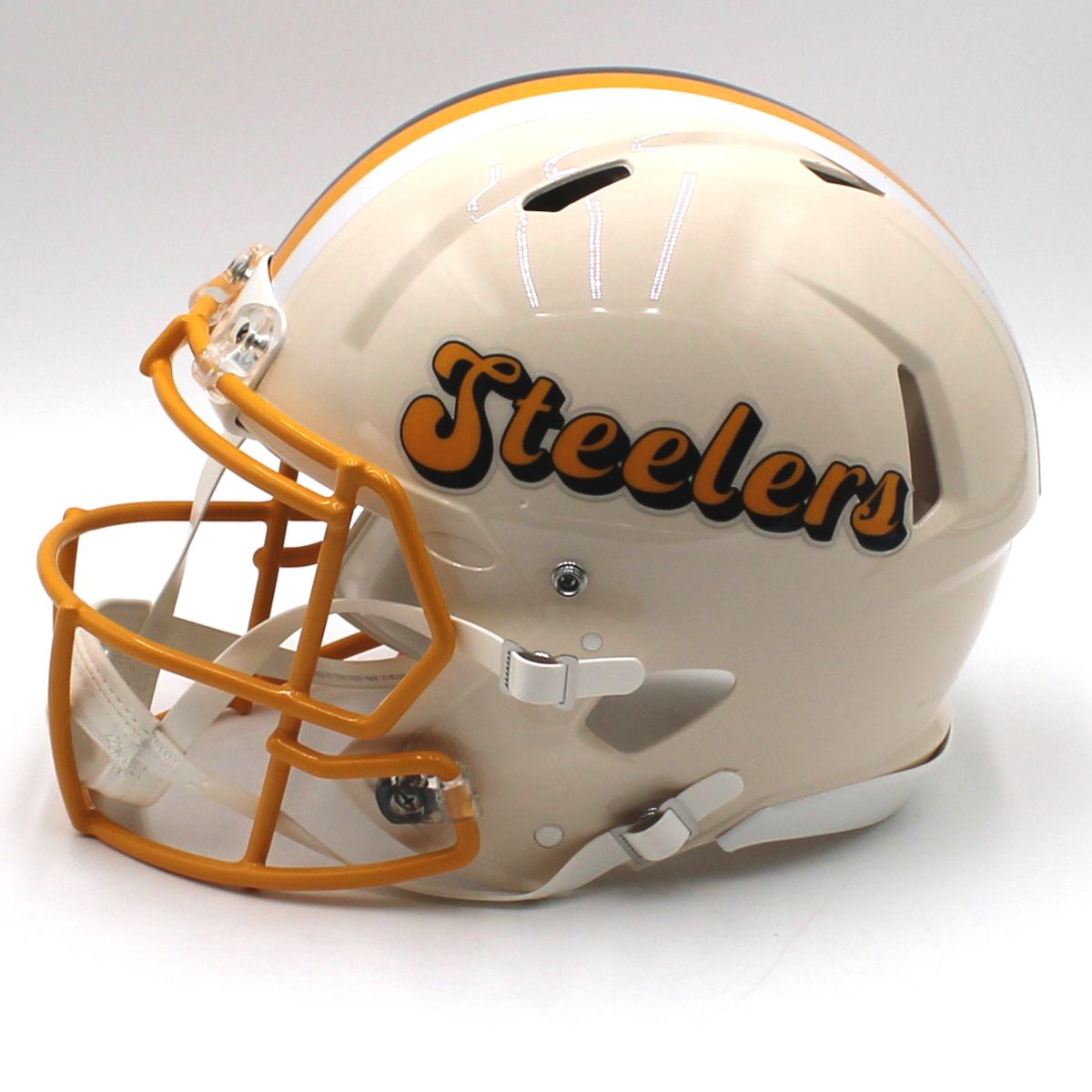 Pittsburgh Steelers #97 Cameron Heyward Autographed Riddell Authentic Retro Full-Size Helmet