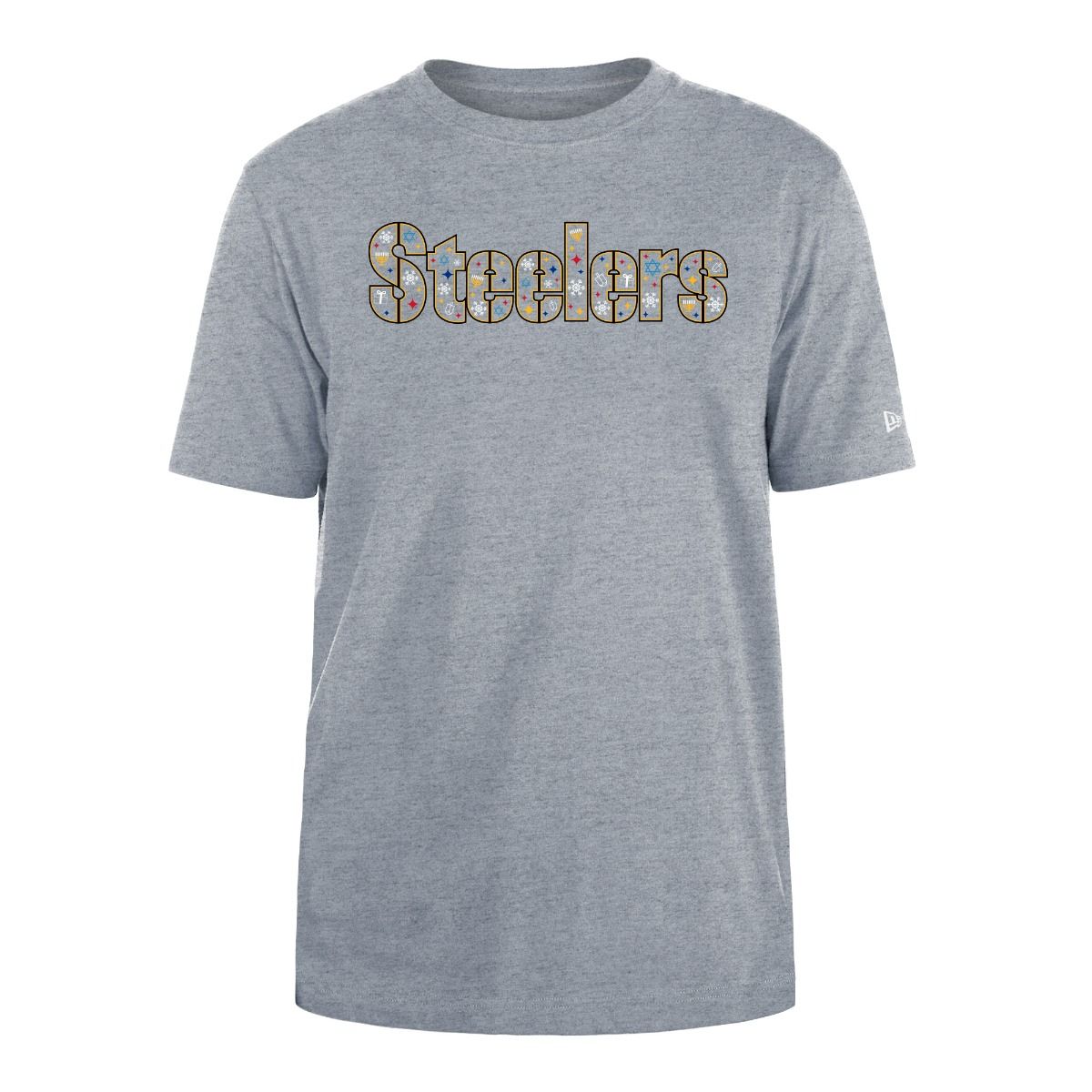 Pittsburgh Steelers Men's New Era Hanukkah Wordmark Short Sleeve T-Shirt