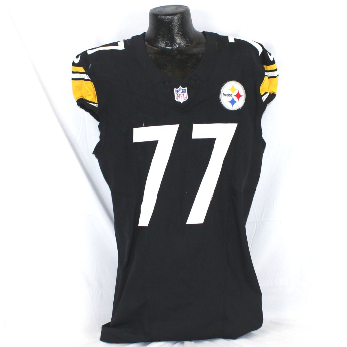 Pittsburgh Steelers #77 Broderick Jones Home Game Used Jersey* vs Indianapolis 2 Pittsburgh Steelers #77 Broderick Jones Home Game Used Jersey* vs Indianapolis