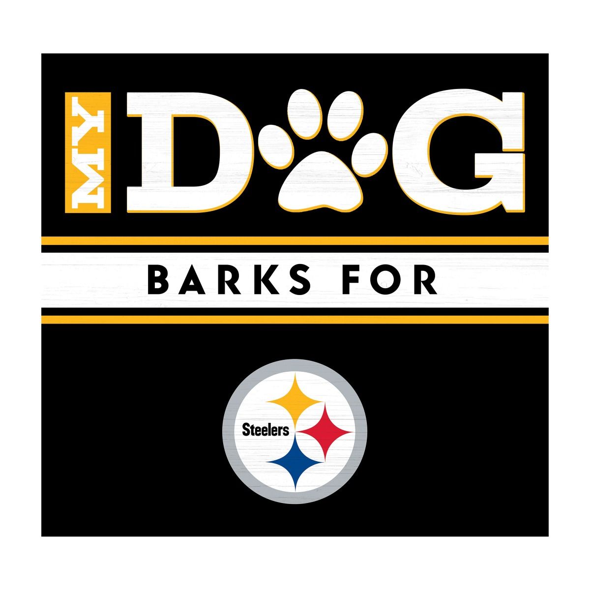 Pittsburgh Steelers My Dog Barks Black Wall Art 4 Pittsburgh Steelers My Dog Barks Black Wall Art