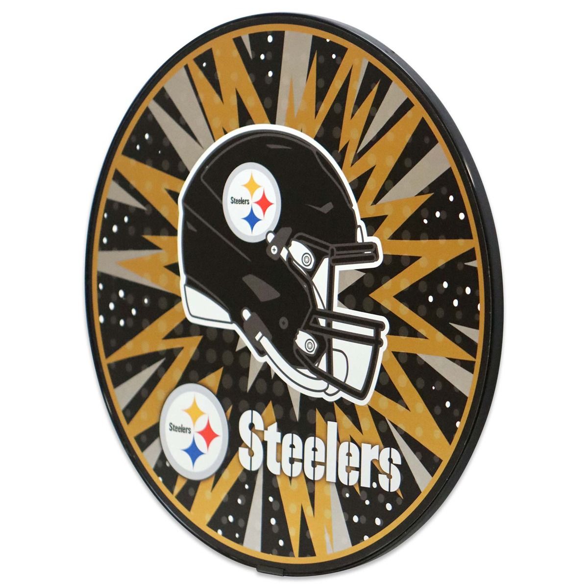 Pittsburgh Steelers 15x15 Blitz Burst Metallic Wood Sign