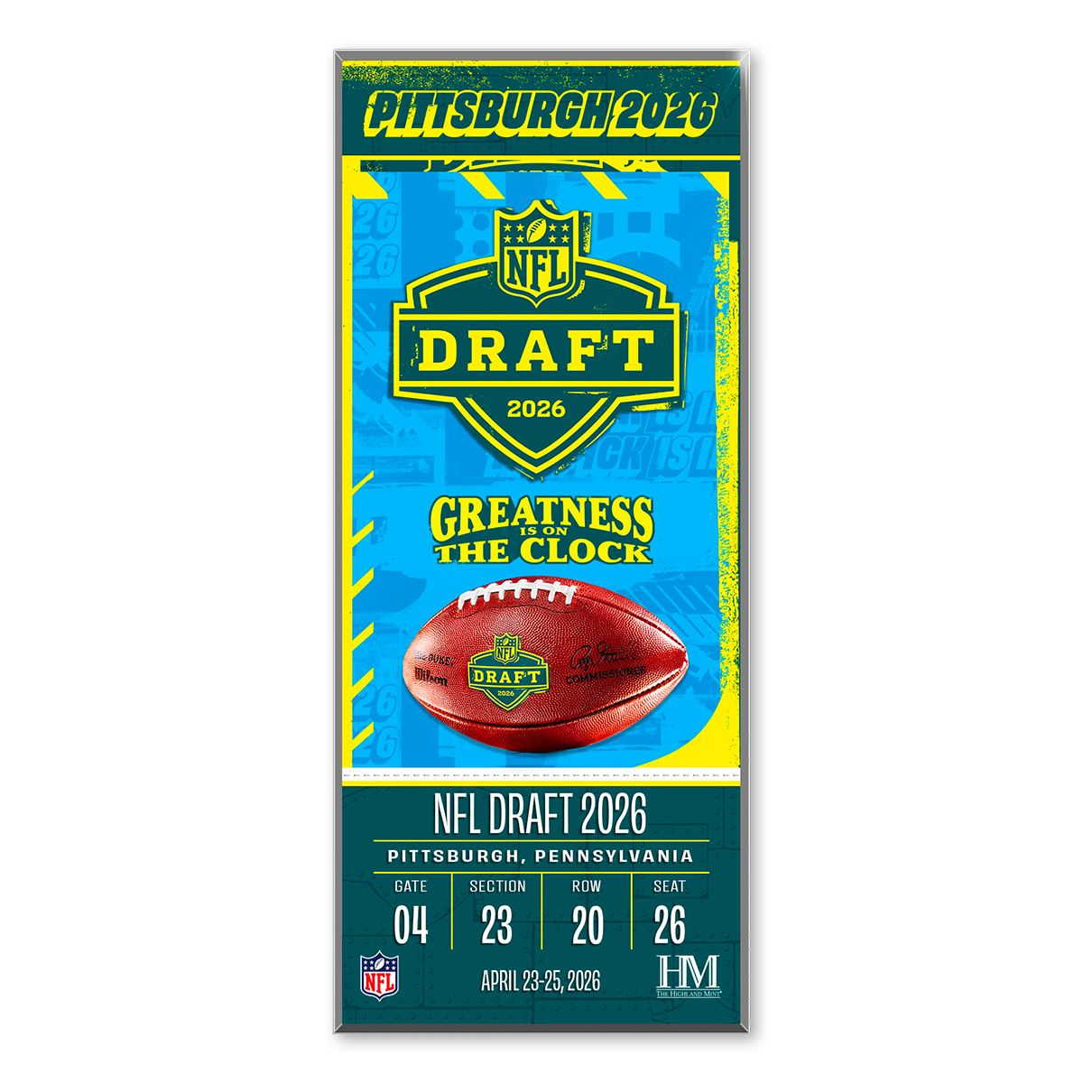 Pittsburgh Steelers Draft Pittsburgh Acrylic Ticket