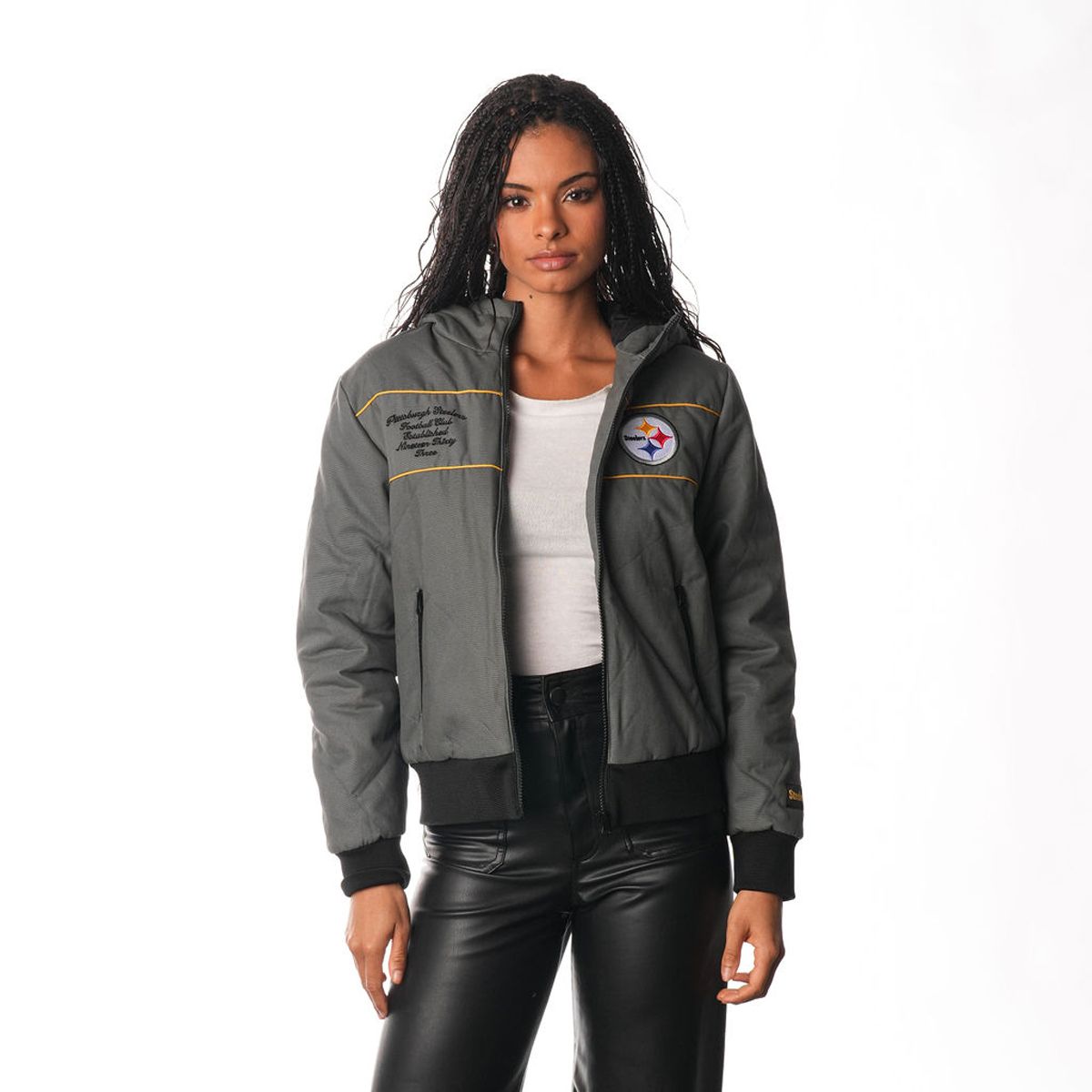 Pittsburgh Steelers Women's Wild Collective Football Club Puffer Coat 5 Pittsburgh Steelers Women's Wild Collective Football Club Puffer Coat