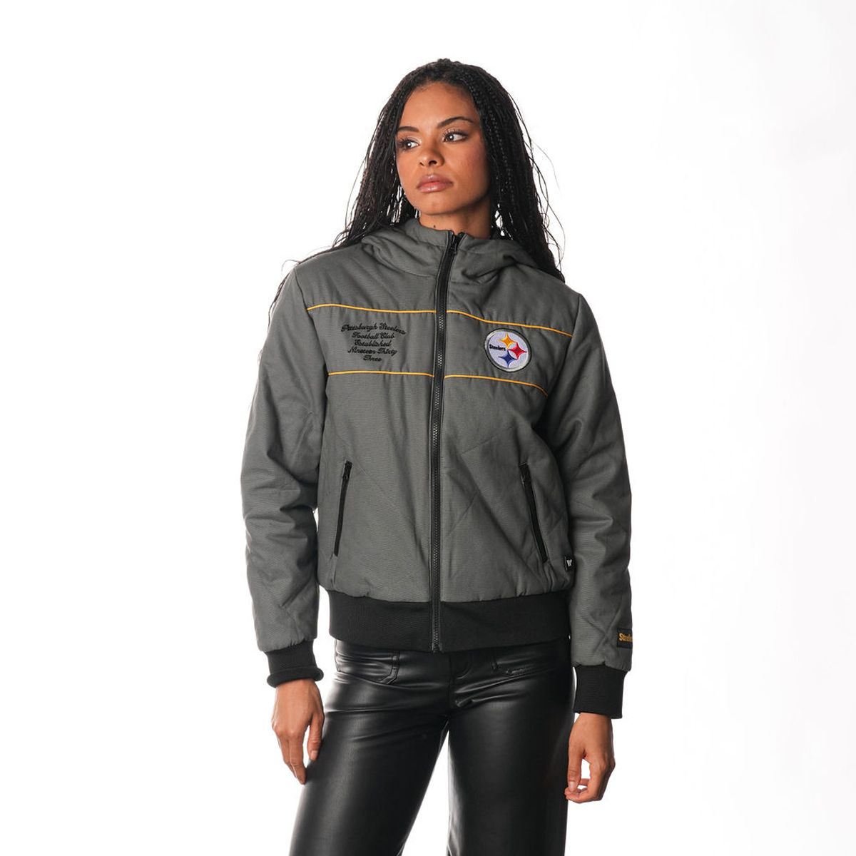 Pittsburgh Steelers Women's Wild Collective Football Club Puffer Coat 2 Pittsburgh Steelers Women's Wild Collective Football Club Puffer Coat