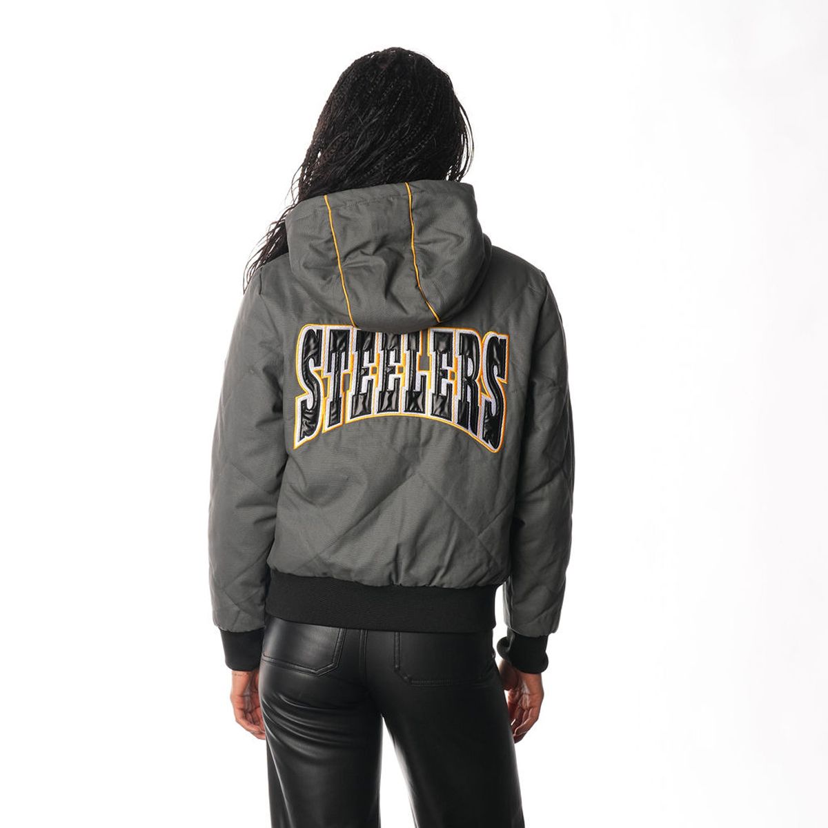Pittsburgh Steelers Women's Wild Collective Football Club Puffer Coat 3 Pittsburgh Steelers Women's Wild Collective Football Club Puffer Coat