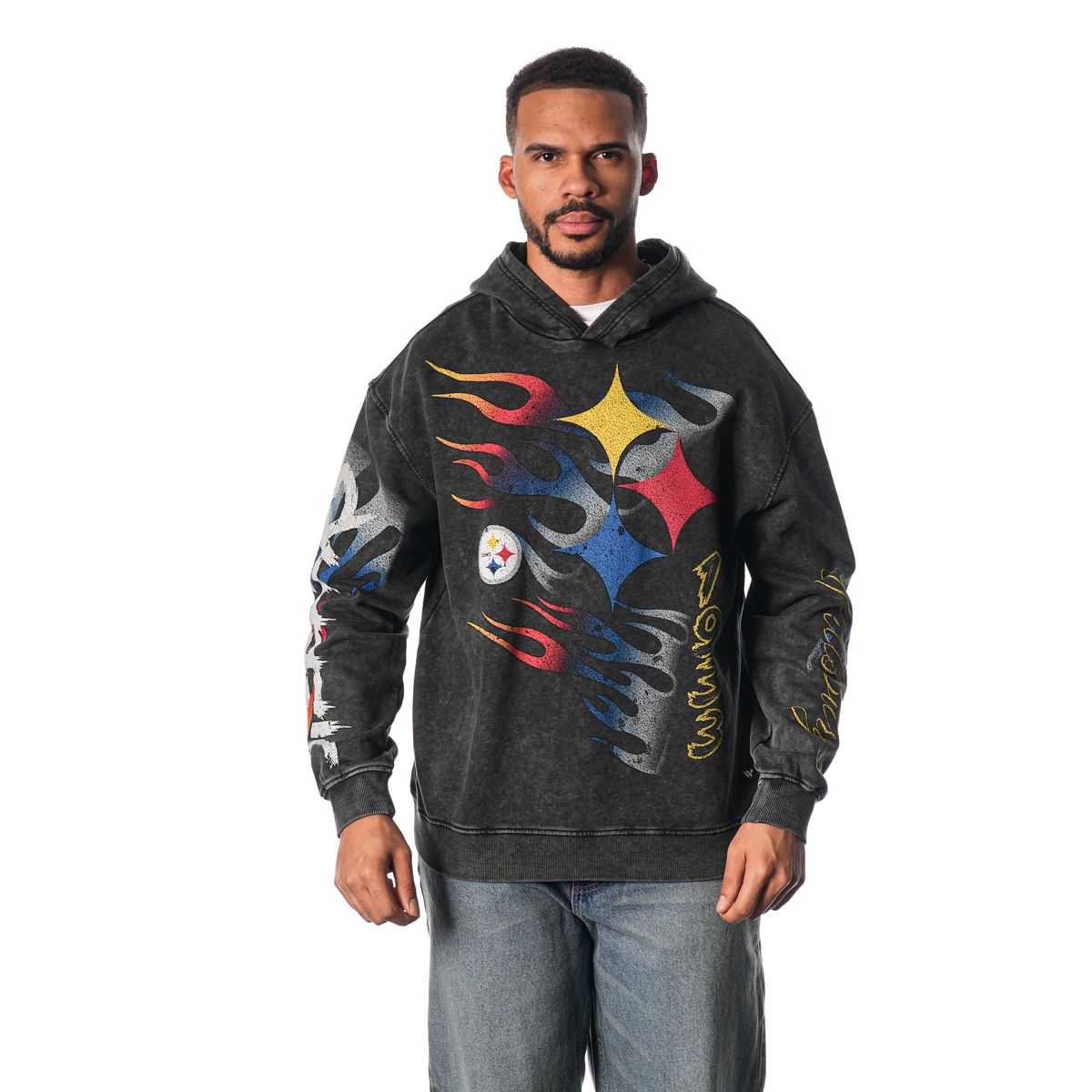 Pittsburgh Steelers Men's Wild Collective Hypo Flames Pullover Fleece Hoodie 1 Pittsburgh Steelers Men's Wild Collective Hypo Flames Pullover Fleece Hoodie