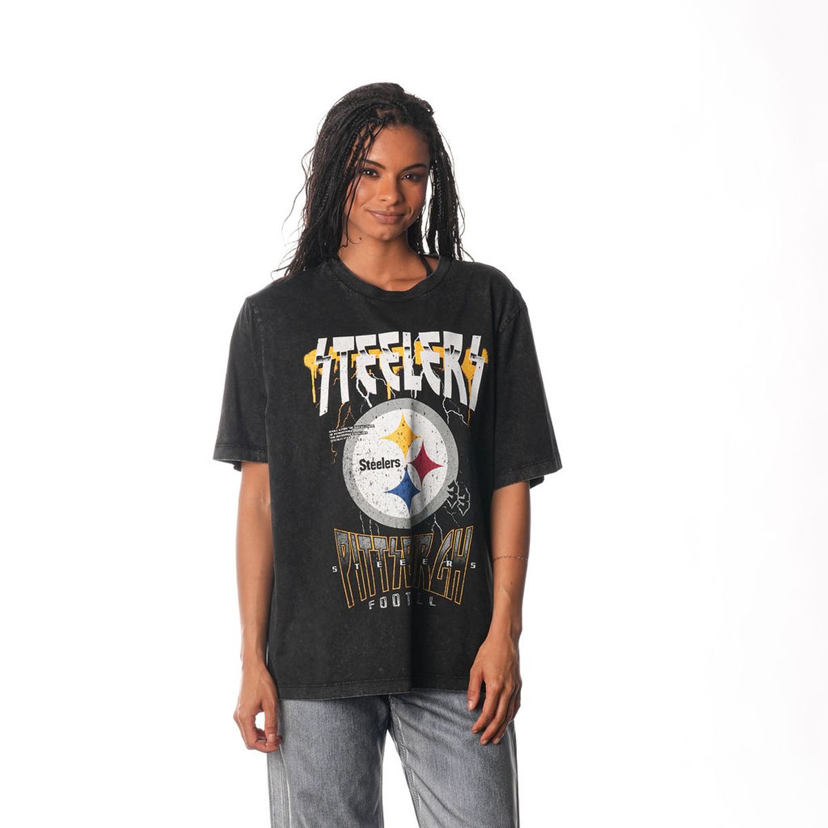 Pittsburgh Steelers Wild Collective Unisex Vintage Rocker Short Sleeve T-Shirt