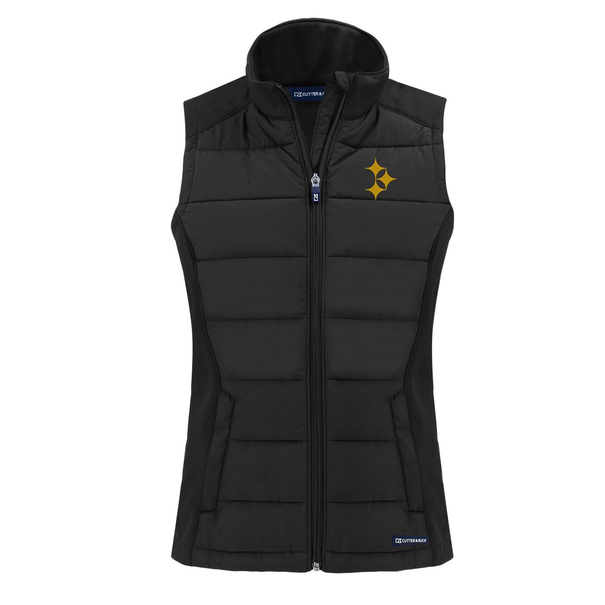 Pittsburgh Steelers Women's Cutter & Buck Evoke Hybrid Eco Color Rush Softshell Vest 4 Pittsburgh Steelers Women's Cutter & Buck Evoke Hybrid Eco Color Rush Softshell Vest