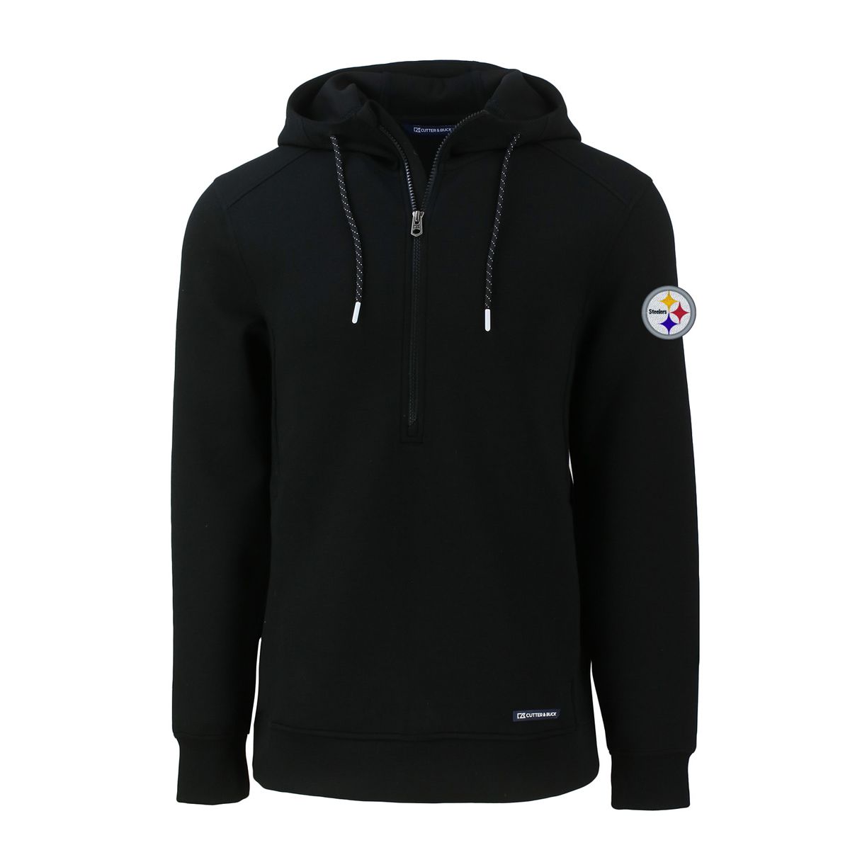 Pittsburgh Steelers Men's Cutter & Buck Roam Eco 1/2 Zip Hoodie 1 Pittsburgh Steelers Men's Cutter & Buck Roam Eco 1/2 Zip Hoodie