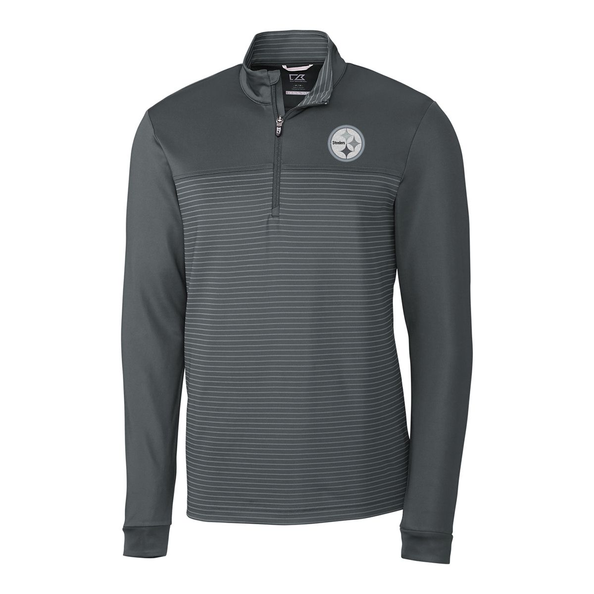 Pittsburgh Steelers Men's Cutter & Buck Tonal Traverse Stripe 1/2 Zip 1 Pittsburgh Steelers Men's Cutter & Buck Tonal Traverse Stripe 1/2 Zip