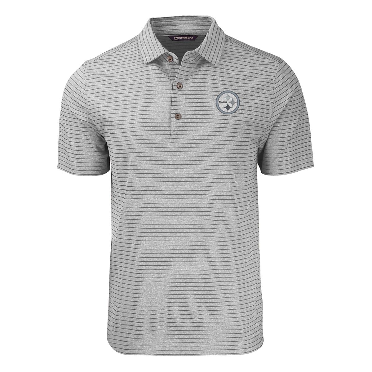 Pittsburgh Steelers Men's Cutter & Buck Forge Eco Heather Stripe Polo 3 Pittsburgh Steelers Men's Cutter & Buck Forge Eco Heather Stripe Polo