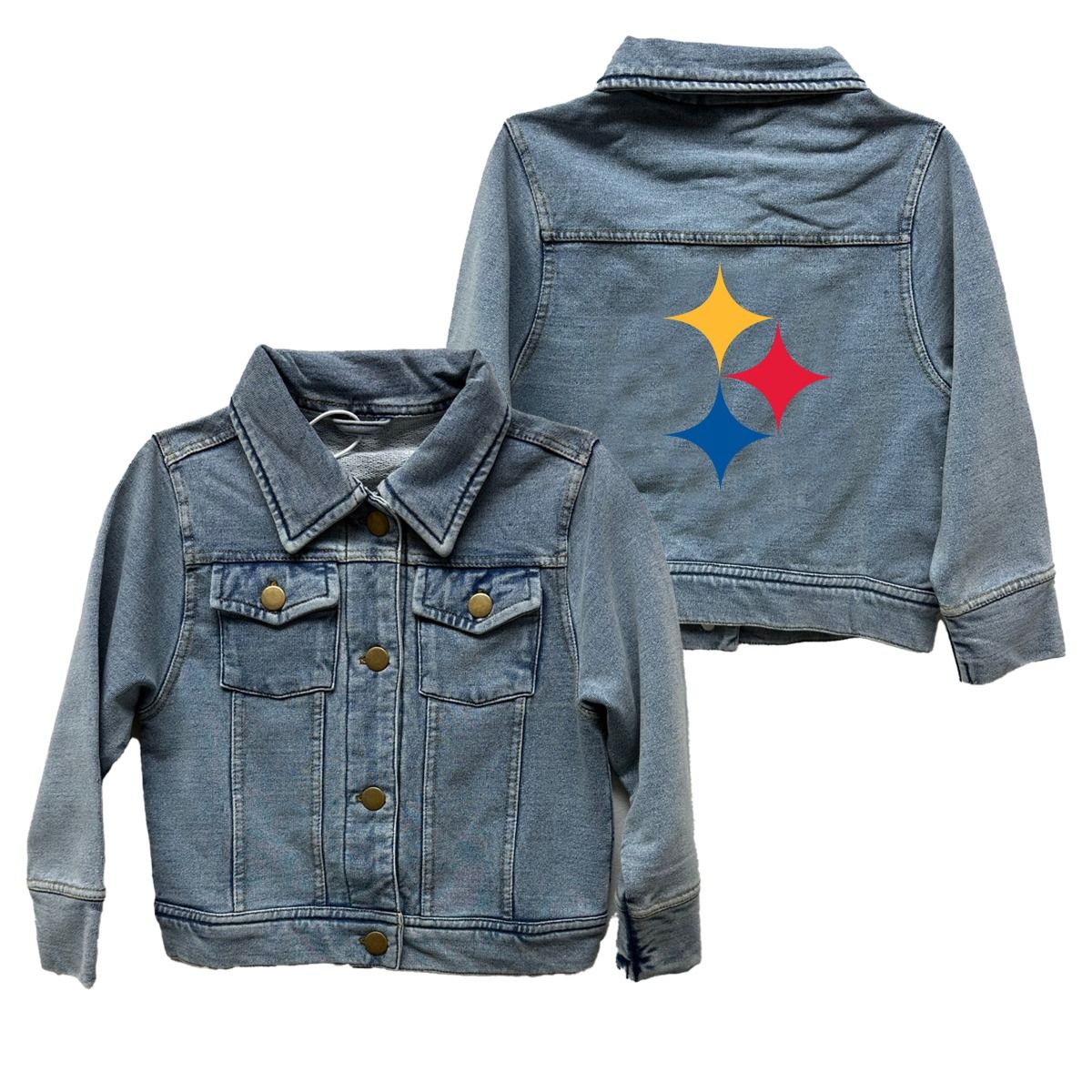 Pittsburgh Steelers Little Girl's Denim Jacket 3 Pittsburgh Steelers Little Girl's Denim Jacket
