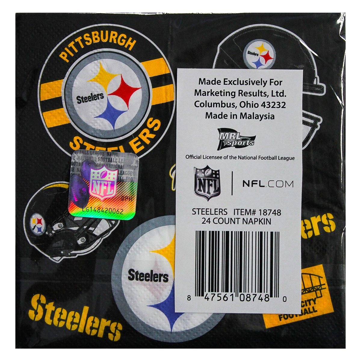 Pittsburgh Steelers Allover Logo 10x10 Napkins 24 Pack 2 Pittsburgh Steelers Allover Logo 10x10 Napkins 24 Pack