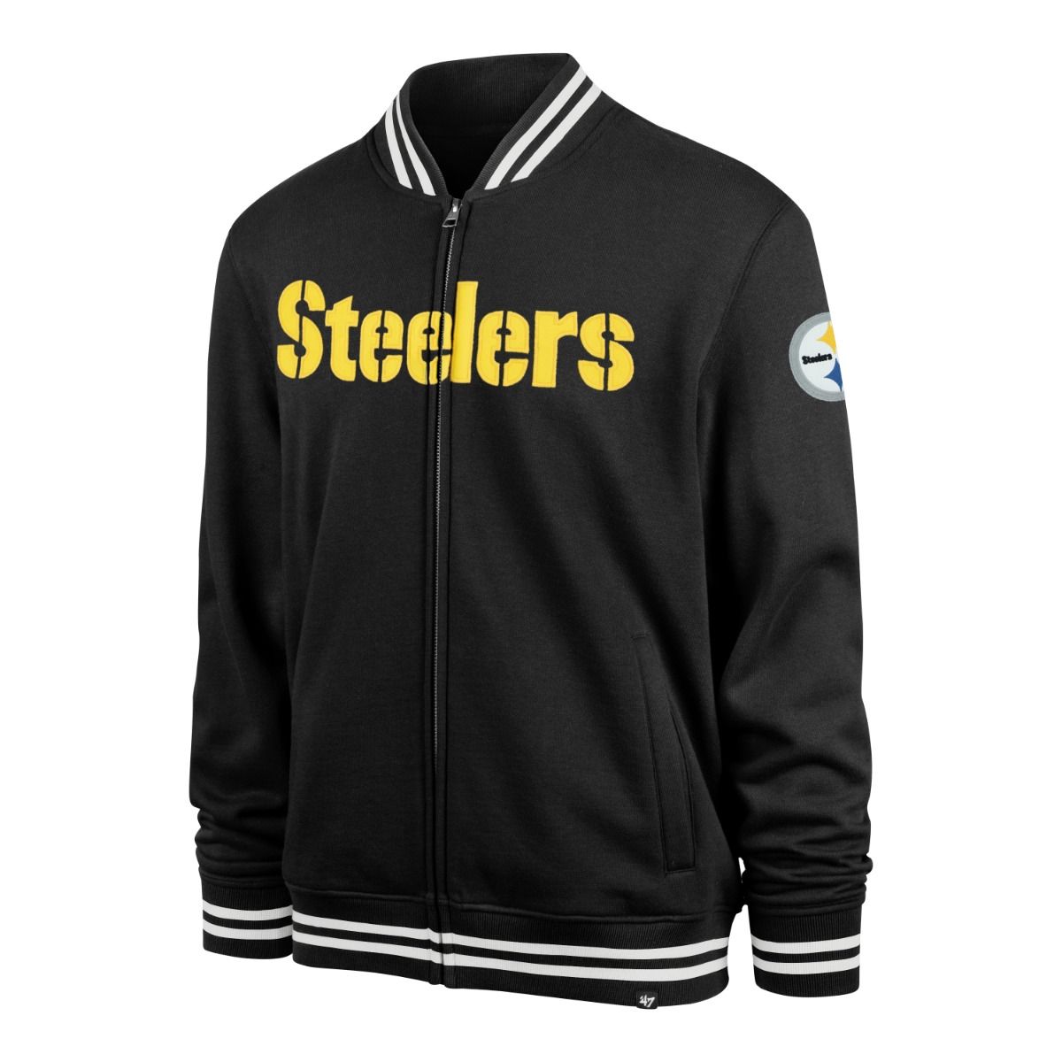 Pittsburgh Steelers Men's '47 Camden Fleece Track Jacket 1 Pittsburgh Steelers Men's '47 Camden Fleece Track Jacket
