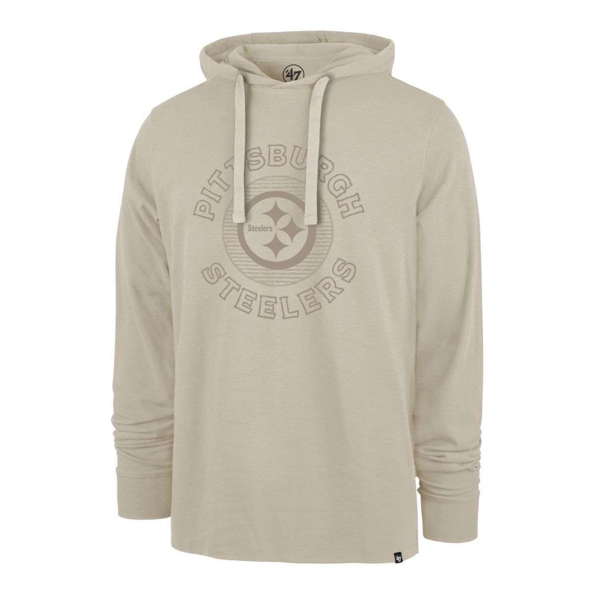 Pittsburgh Steelers Men's '47 Ashby Canyon Pique Hooded Long Sleeve T-Shirt